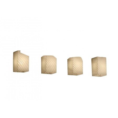 Justice Design Group FSN-8704-10-WEVE-NCKL Fusion Collection Aero 4-Light Bath Bar